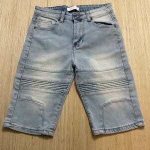 GS-115 Denim Shorts Boys Size 12 Distress Hip Hop Moto Bermuda Jean Streetwear
